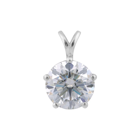 8.50 ct DEW Certified White Moissanite Solitaire Pendant In Vermeil 925 Silver Gift