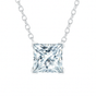 3.85 ct DEW Princess Cut White Moissanite Solitaire Pendant in Certified 18K Gold Plate 18K Gold Plated