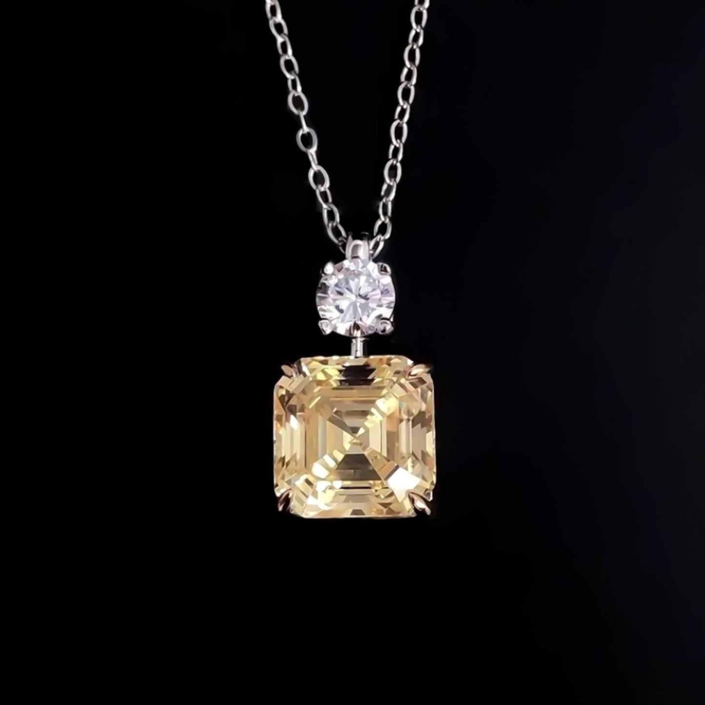 5.00 ct DEW Champagne Moissanite Solitaire Pendant Gold Vermeil Cyber Monday Deal