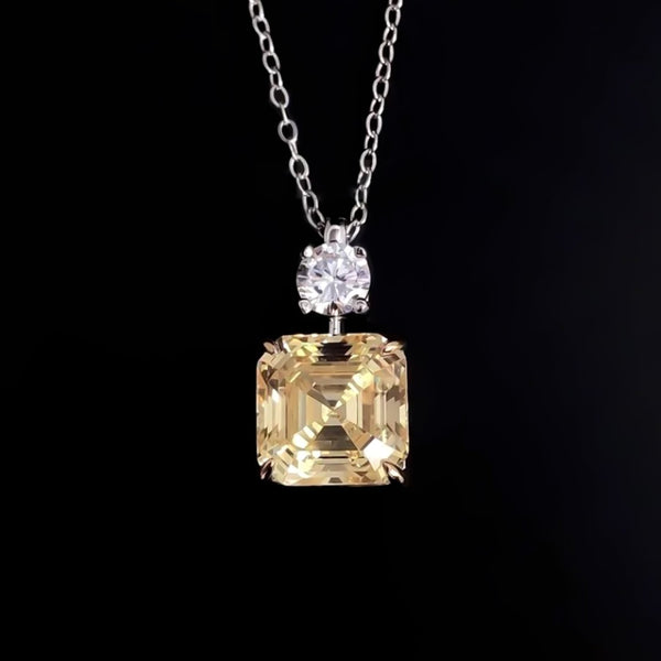5.00 ct DEW Champagne Moissanite Solitaire Pendant Gold Vermeil Cyber Monday Deal