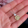 5.00 ct DEW Champagne Moissanite Solitaire Pendant Gold Vermeil Cyber Monday Deal