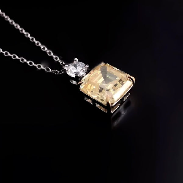 5.00 ct DEW Champagne Moissanite Solitaire Pendant Gold Vermeil Cyber Monday Deal
