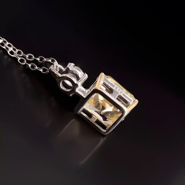 5.00 ct DEW Champagne Moissanite Solitaire Pendant Gold Vermeil Cyber Monday Deal