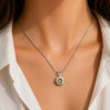 6.20 ct DEW Champagne Moissanite Pendant in Gold Vermeil