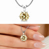 6.20 ct DEW Champagne Moissanite Pendant in Gold Vermeil