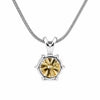 6.20 ct DEW Champagne Moissanite Pendant in Gold Vermeil