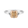 2.50 carat asscher-cut champagne lab-grown diamond ring in 18k gold vermeil