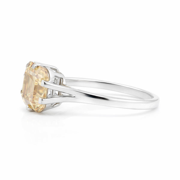 9.3ct DEW Champagne Moissanite Asscher Solitaire Ring