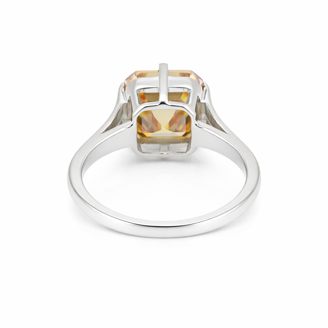 9.3ct DEW Champagne Moissanite Asscher Solitaire Ring