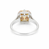9.3ct DEW Champagne Moissanite Asscher Solitaire Ring