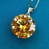 9.80 ct DEW Champagne Moissanite Pendant Gold Vermeil Cyber Monday Gift for Wife