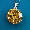 9.80 ct DEW Champagne Moissanite Pendant Gold Vermeil Cyber Monday Gift for Wife