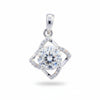3.70 ct DEW Certified White Moissanite Pendant 18K Gold Plated