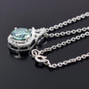 4.20 ct DEW Blue Round Moissanite Pendant In Vermeil 925 Silver Certified Jewellery