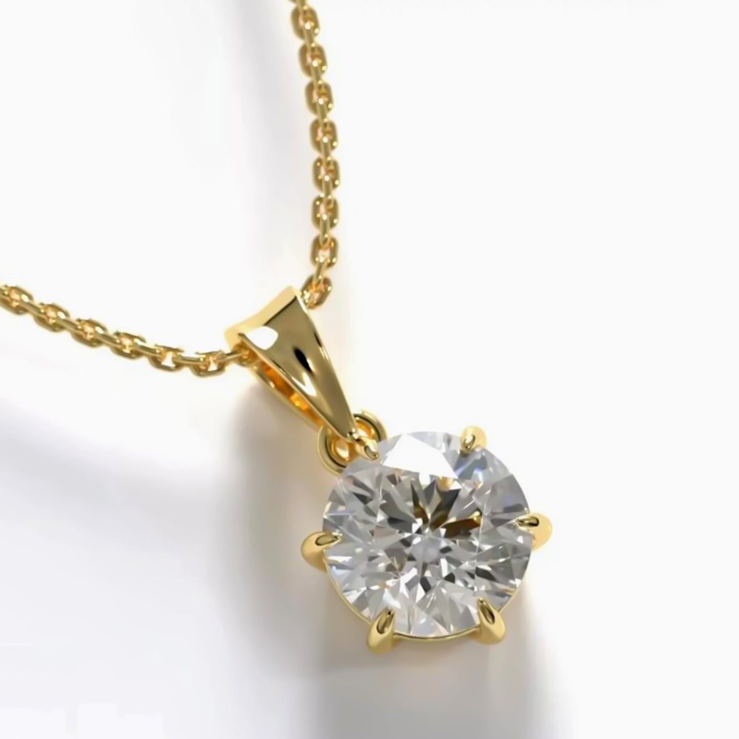 4.90 ct DEW White Moissanite Pendant Gold Vermeil Cyber Monday Certified Gift Deal