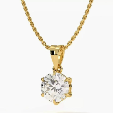 4.90 ct DEW White Moissanite Pendant Gold Vermeil Cyber Monday Certified Gift Deal