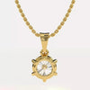 4.90 ct DEW White Moissanite Pendant Gold Vermeil Cyber Monday Certified Gift Deal