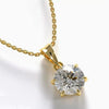4.90 ct DEW White Moissanite Pendant Gold Vermeil Cyber Monday Certified Gift Deal