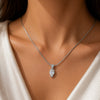 3.65 ct DEW White Moissanite Pendant Certified Gift for Her Christmas 18K Gold Plated V 18K Gold Plated