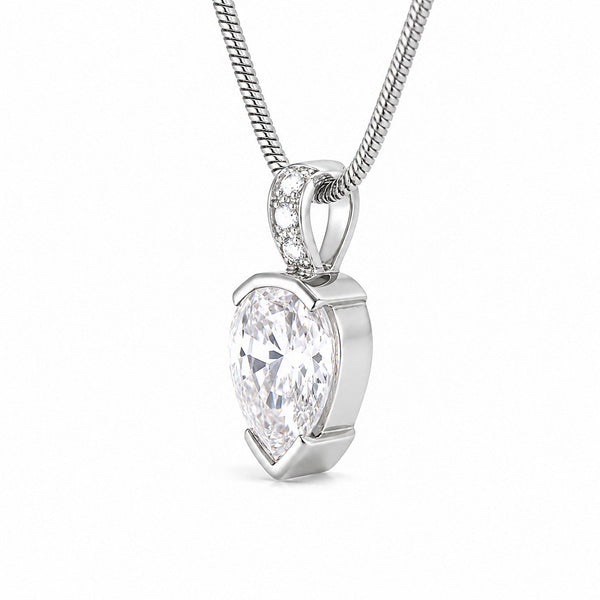 3.65 ct DEW White Moissanite Pendant Certified Gift for Her Christmas 18K Gold Plated V 18K Gold Plated