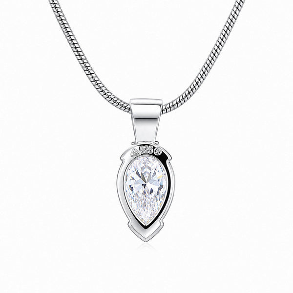 3.65 ct DEW White Moissanite Pendant Certified Gift for Her Christmas 18K Gold Plated V 18K Gold Plated
