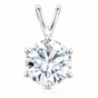 6.15 ct DEW Certified Moissanite Solitaire Pendant in Gold Vermeil