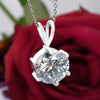 6.15 ct DEW Certified Moissanite Solitaire Pendant in Gold Vermeil