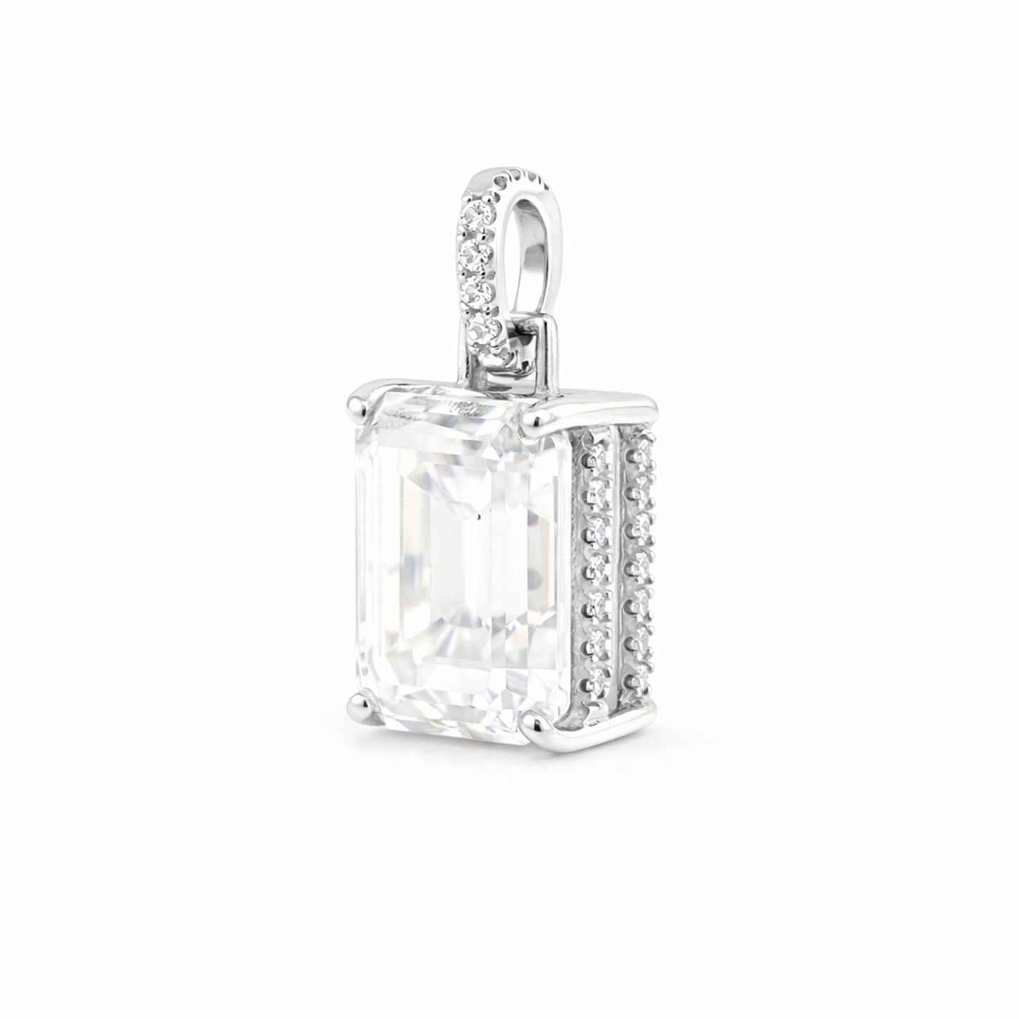7.30 ct DEW Certified Moissanite Pendant in Gold Vermeil for Thanksgiving Gift