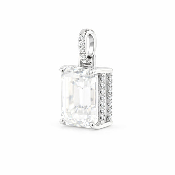 7.30 ct DEW Certified Moissanite Pendant in Gold Vermeil for Thanksgiving Gift