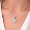 7.30 ct DEW Certified Moissanite Pendant in Gold Vermeil for Thanksgiving Gift