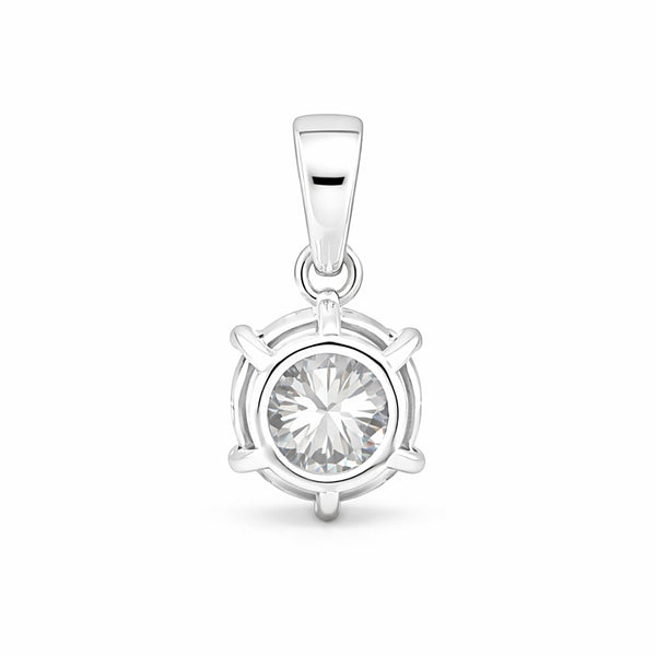 12 ct DEW Certified Moissanite Solitaire Pendant Gold Vermeil Holiday Gift Idea