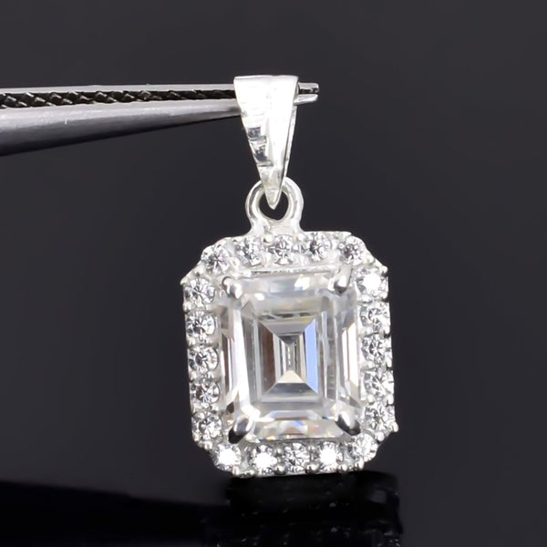 3.50 ct DEW Certified Moissanite Pendant 18K Gold Plated