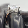 6.5ct DEW White Moissanite Radiant Solitaire Ring