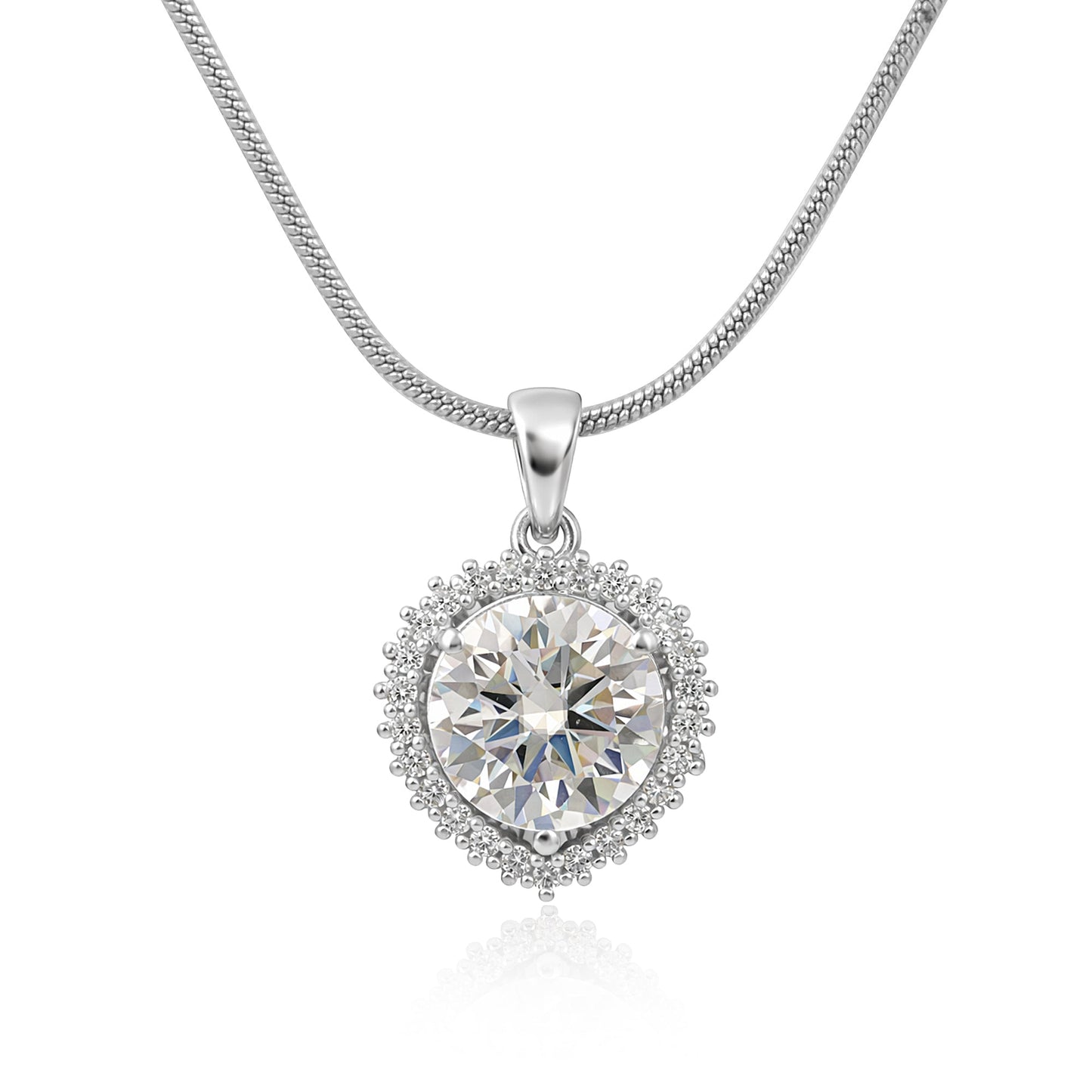 5.30 ct DEW Certified Moissanite Pendant in Gold Vermeil Ideal Gift