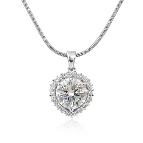 5.30 ct DEW Certified Moissanite Pendant in Gold Vermeil Ideal Gift