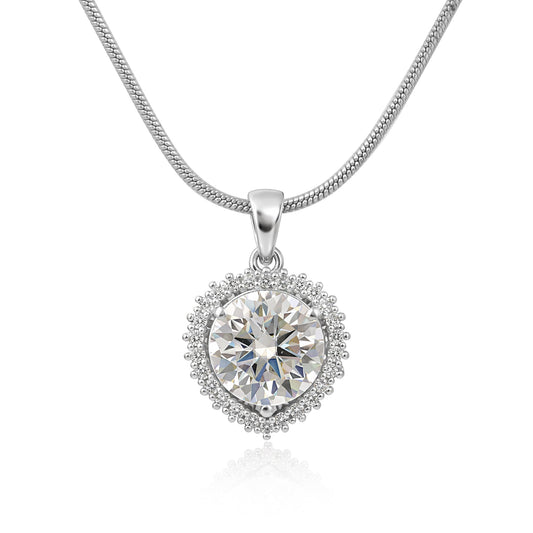 5.30 ct DEW Certified Moissanite Pendant in Gold Vermeil Ideal Gift