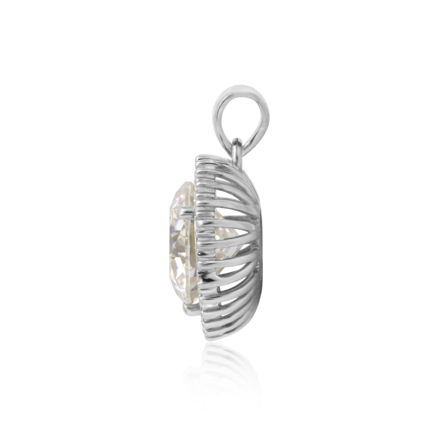 5.30 ct DEW Certified Moissanite Pendant in Gold Vermeil Ideal Gift