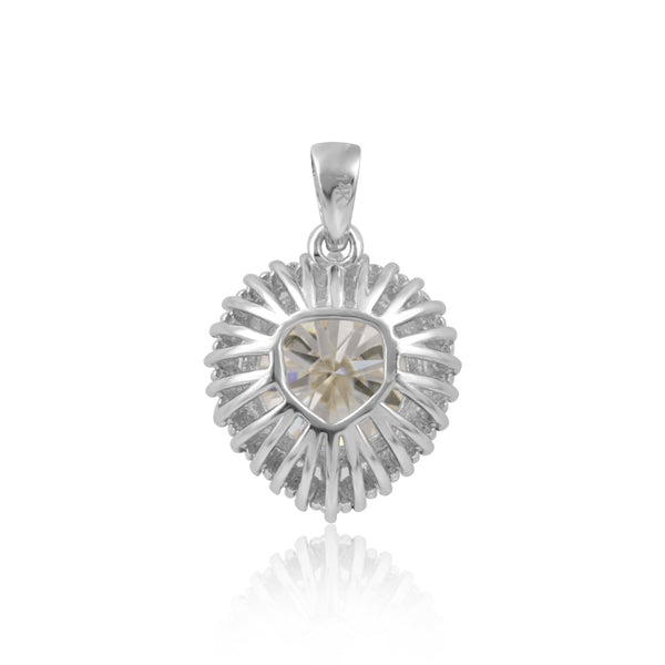 5.30 ct DEW Certified Moissanite Pendant in Gold Vermeil Ideal Gift