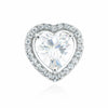 3.15 ct DEW Heart Cut Certified Moissanite Pendant In Vermeil 925 Silver