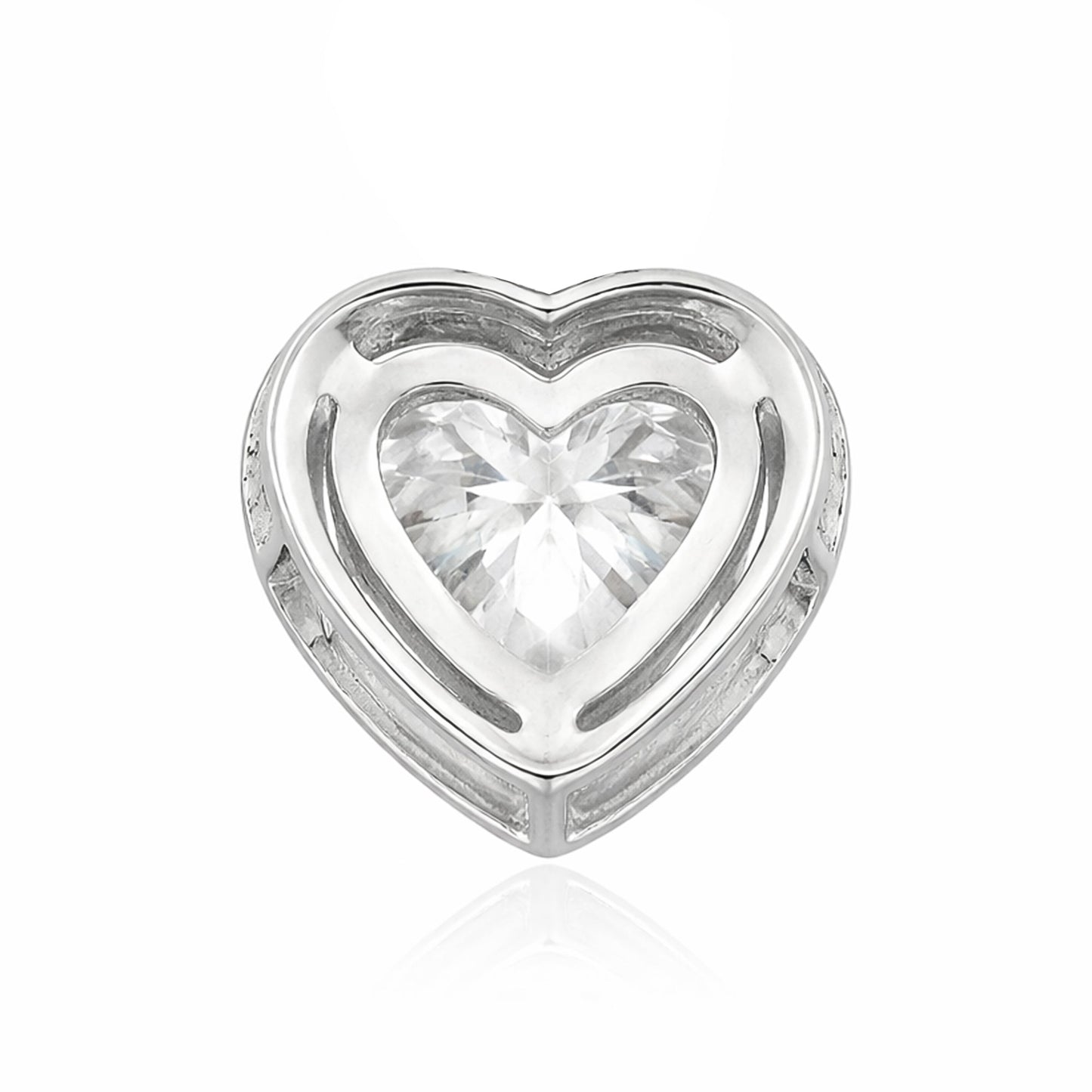 3.15 ct DEW Heart Cut Certified Moissanite Pendant In Vermeil 925 Silver