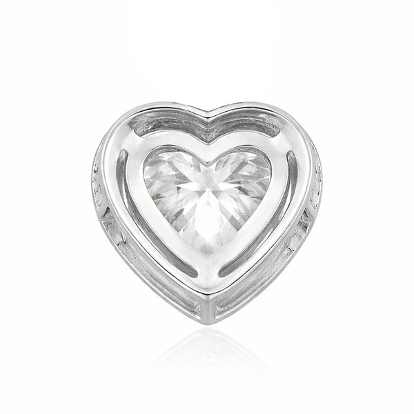3.15 ct DEW Heart Cut Moissanite Pendant In Vermeil 925 Silver