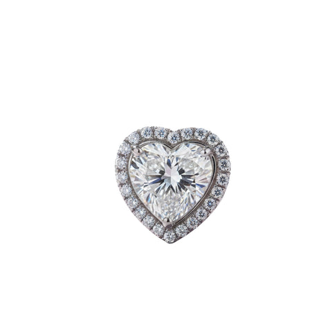 2.50 carat heart shaped lab-grown diamond halo pendant in 18k gold vermeil