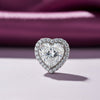 3.15 ct DEW Heart Cut Moissanite Pendant In Vermeil 925 Silver