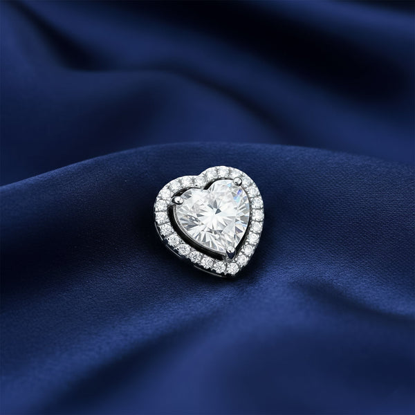 Reverse of heart pendant showing 925 sterling silver hallmark and bail detail