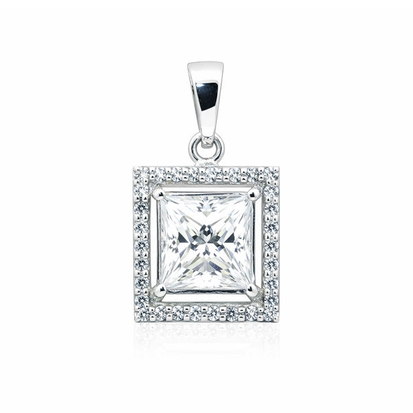 7.30 ct DEW Moissanite Pendant in Gold Vermeil Certified