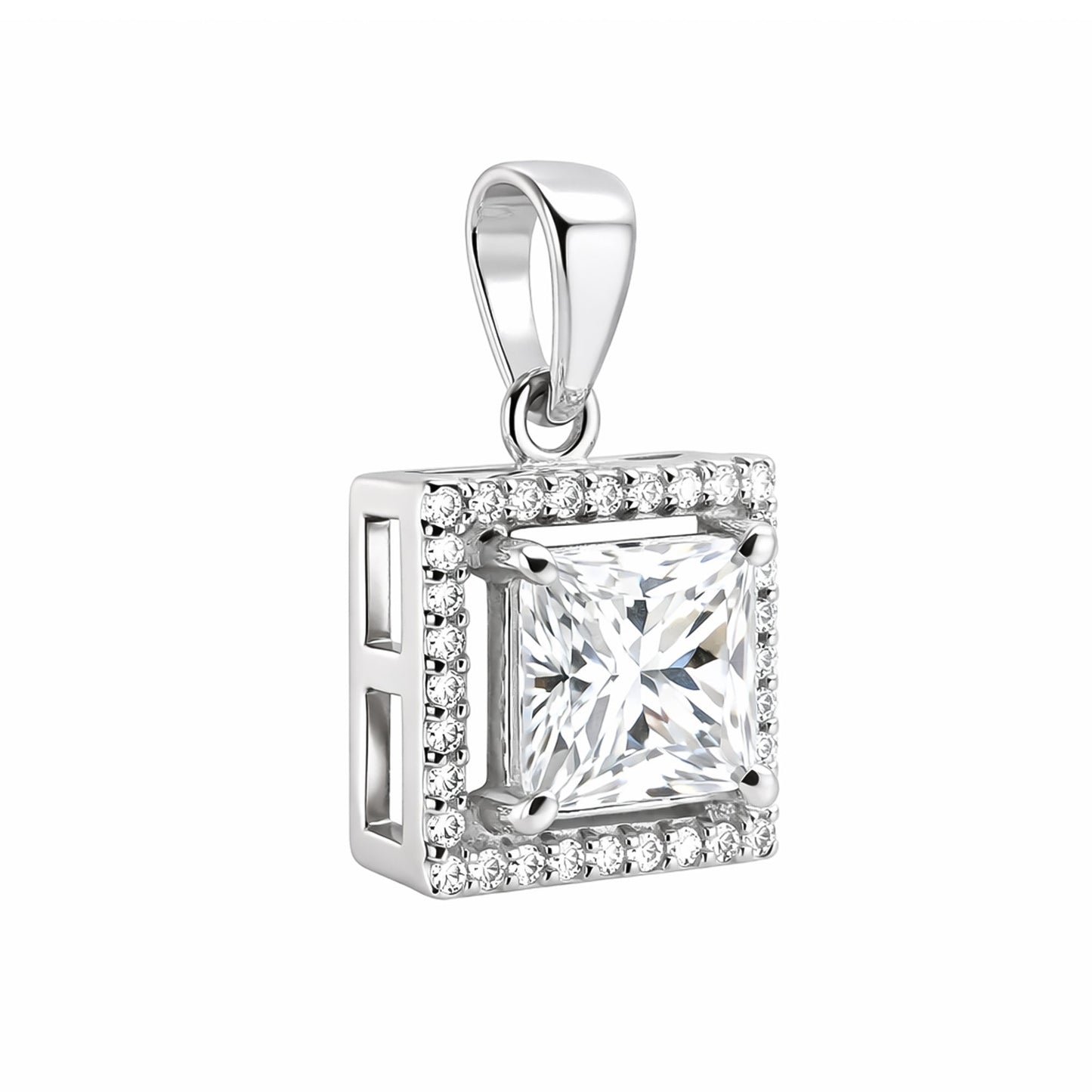 7.30 ct DEW Moissanite Pendant in Gold Vermeil Certified