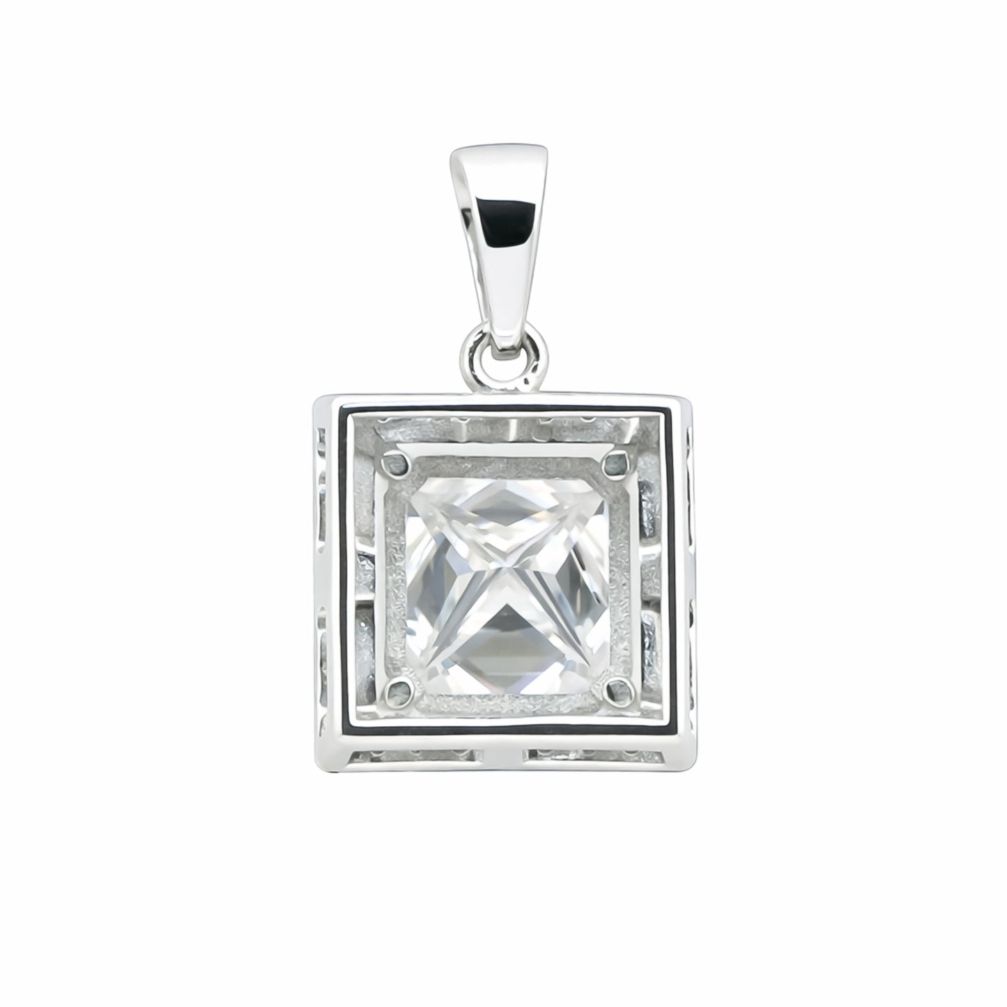 7.30 ct DEW Moissanite Pendant in Gold Vermeil Certified