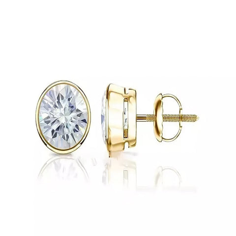 7.00ct DEW White Moissanite Round Stud Earrings