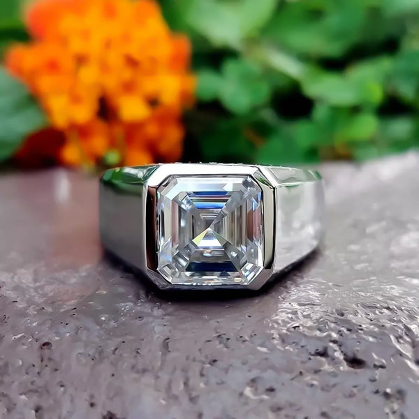 5.60 ct DEW Off White Moissanite Solitaire Ring Gift for Her Engagement 18K Gold Plated