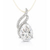 Moissanite 4.5 ct DEW Pear Moisanite Pendant White Gold Finish Free Chain Included Gold Vermeil